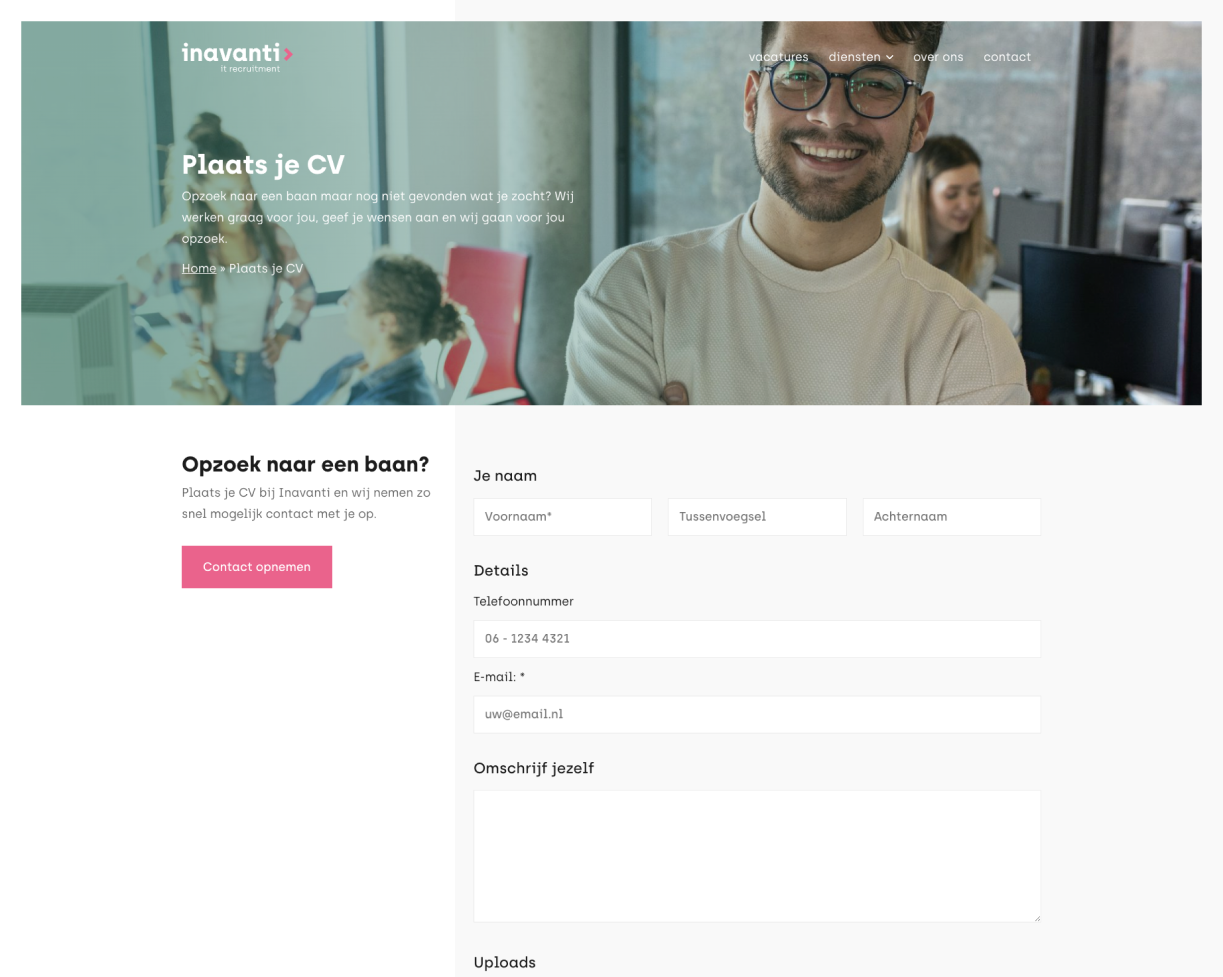 Inschrijven / CV Plaatsen