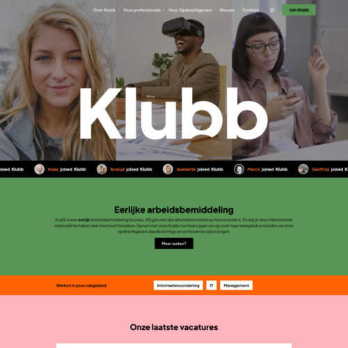 Uitzendbureau Website Join Klubb