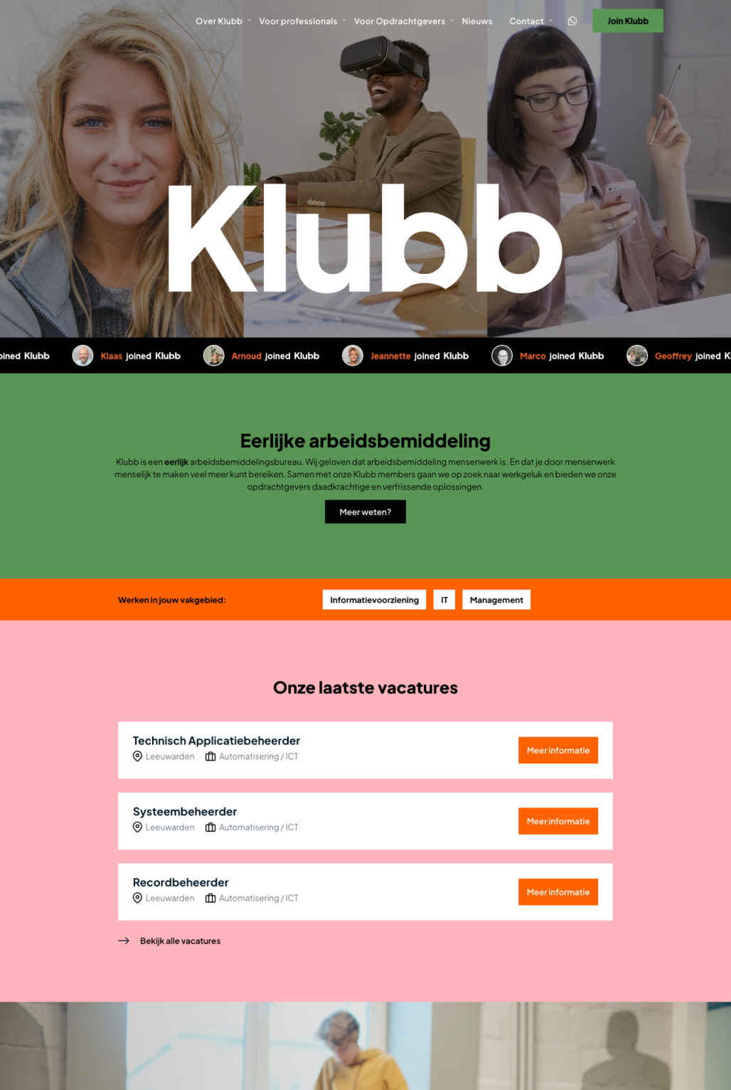 Uitzendbureau Website Join Klubb