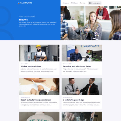 Uitzendbureau Website Talentplaats