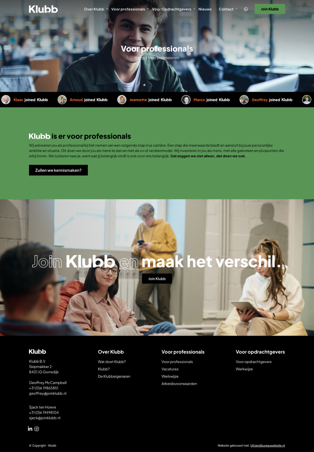 Uitzendbureau Website Join Klubb