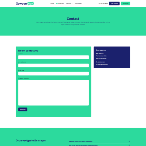 Uitzendbureau website voor Gewoonflex