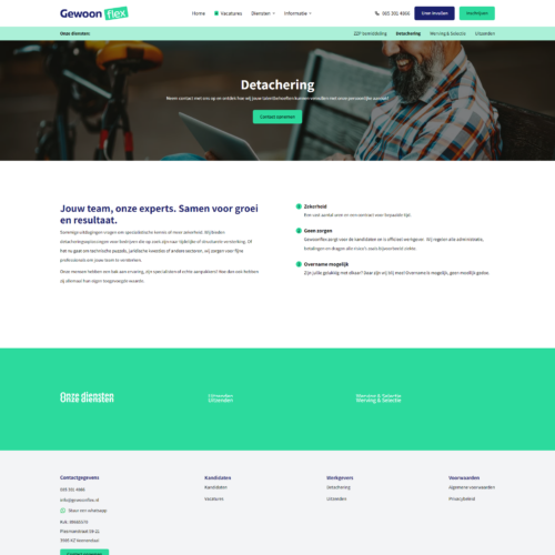 Uitzendbureau website voor Gewoonflex
