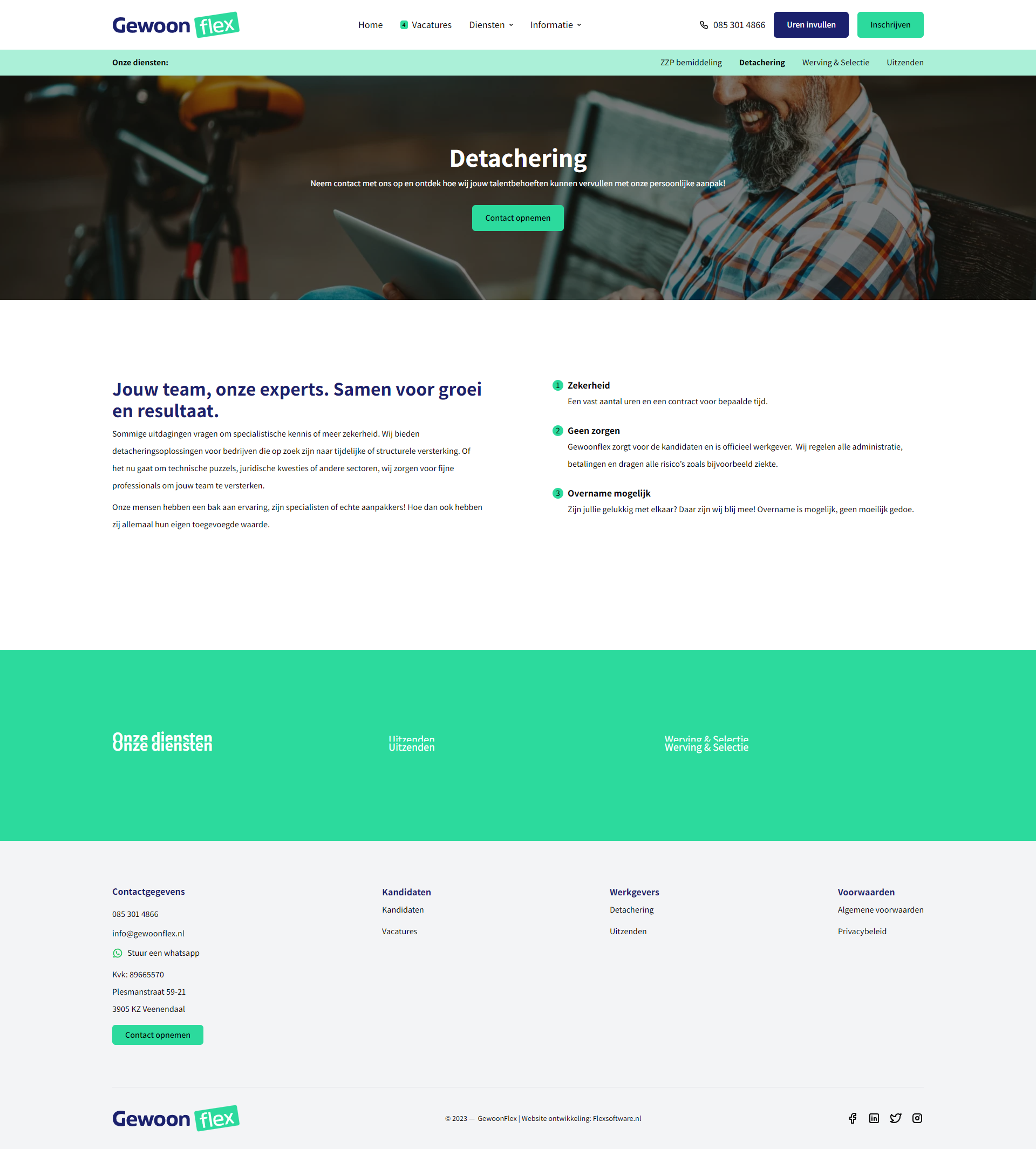 Uitzendbureau website voor Gewoonflex