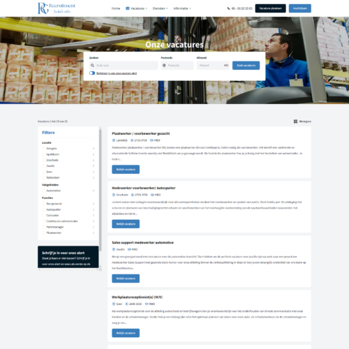 Uitzendbureau website voor RG-recruitment