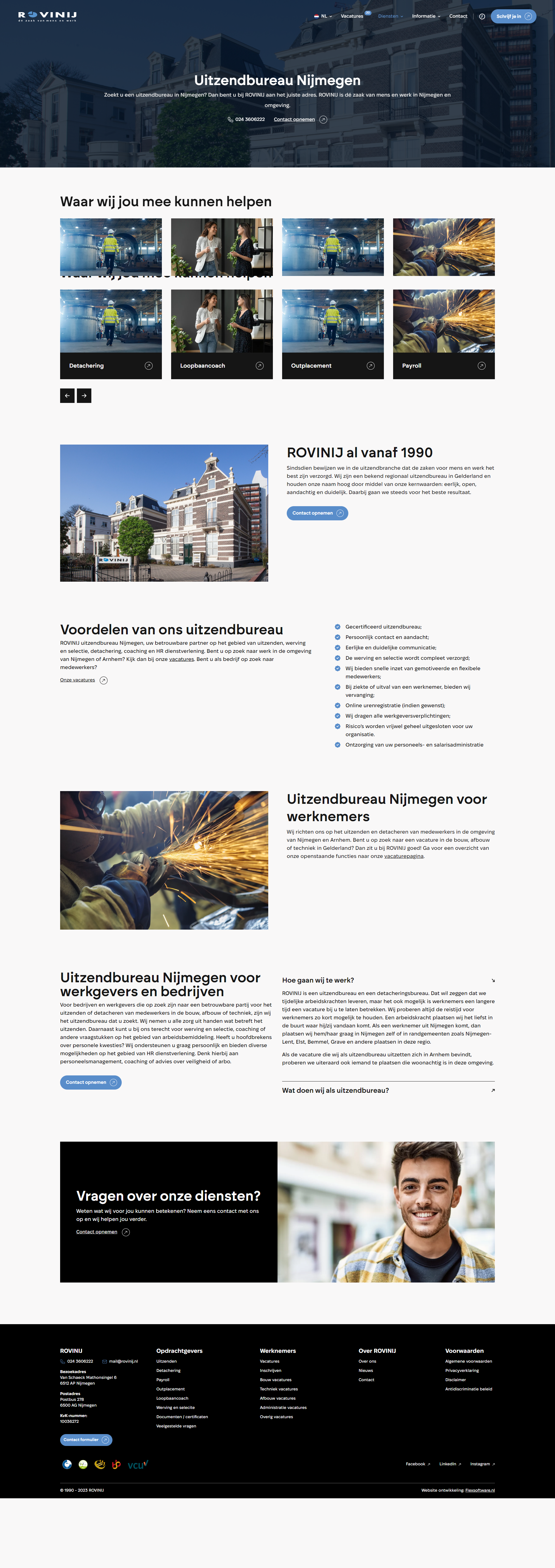 Uitzendbureau website ROVINIJ