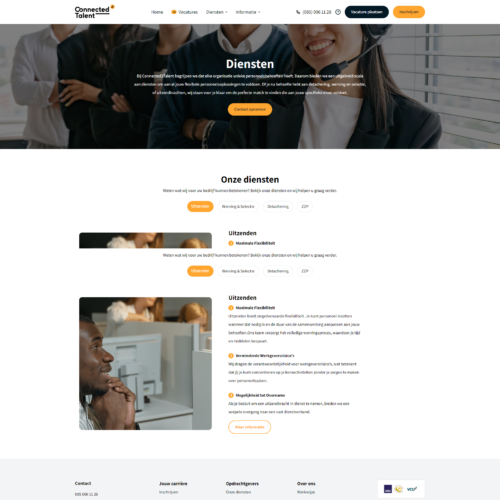 Uitzendbureau Website voor Connected2talent