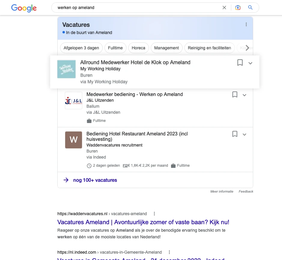 Je vacatures op google jobs