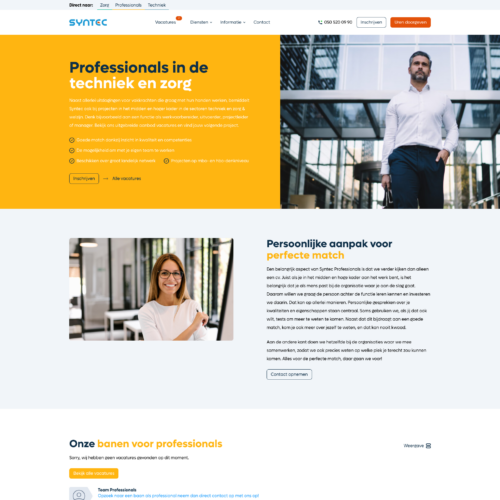 Uitzendbureau Website voor Syntec