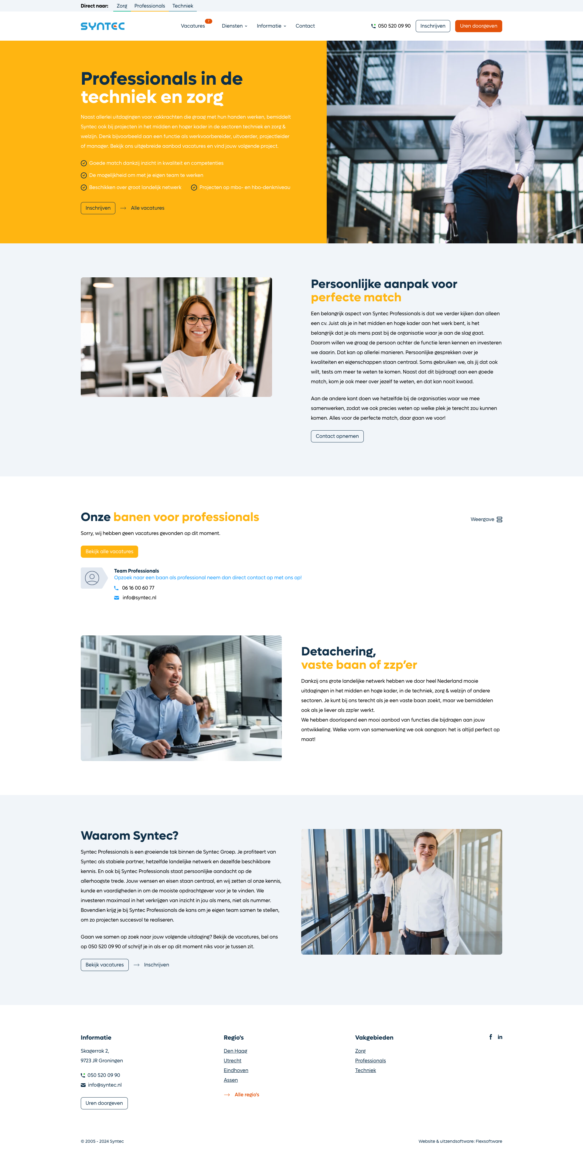 Uitzendbureau Website voor Syntec