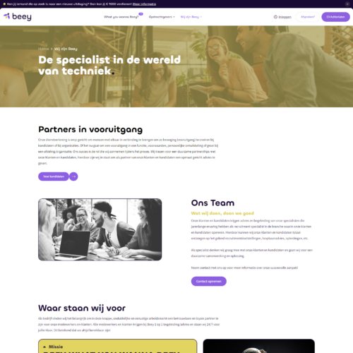 Uitzendbureau website voor Beey