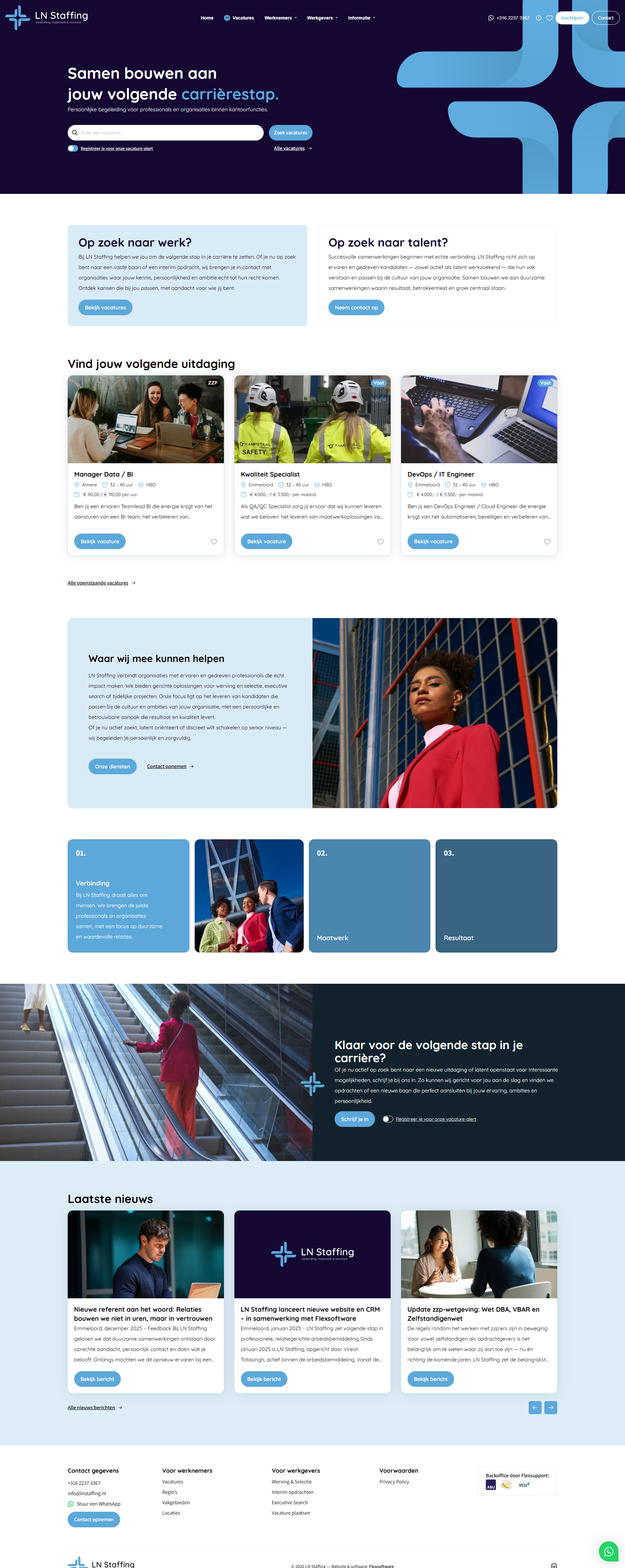 LN Staffing homepage