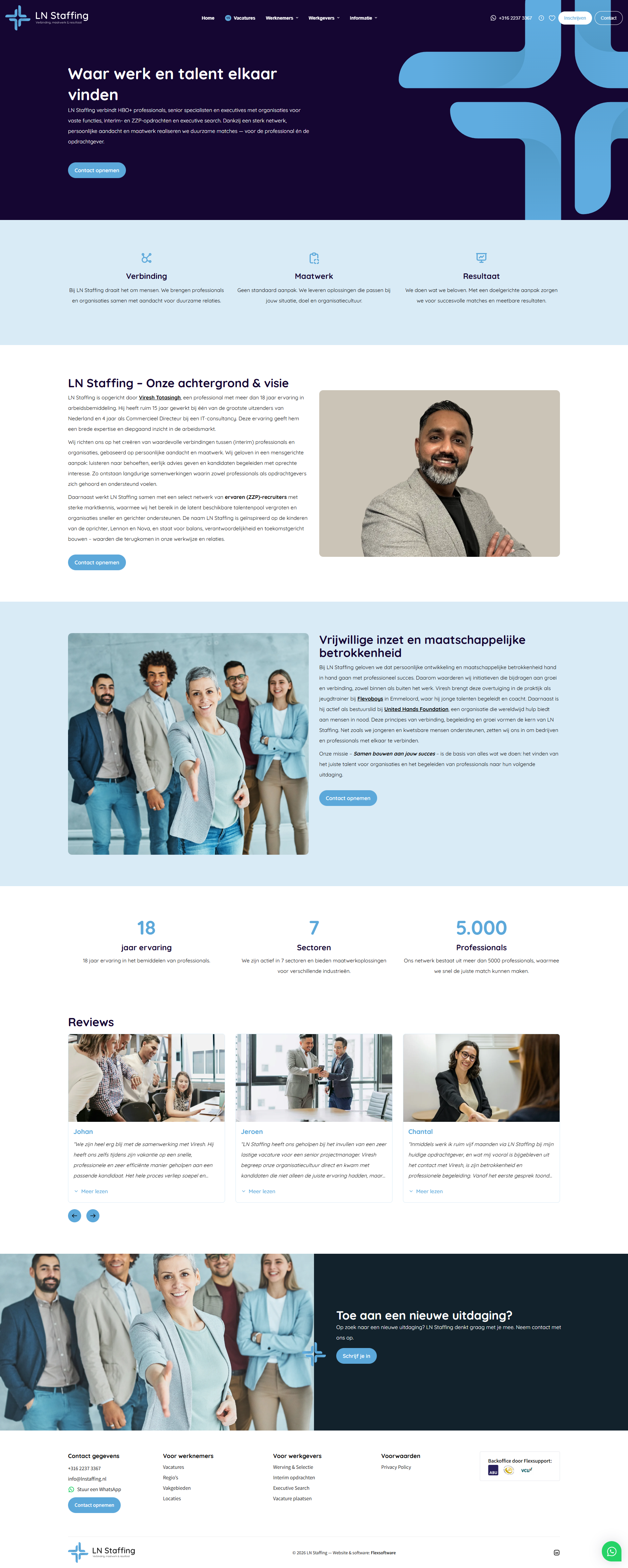 LN Staffing over ons