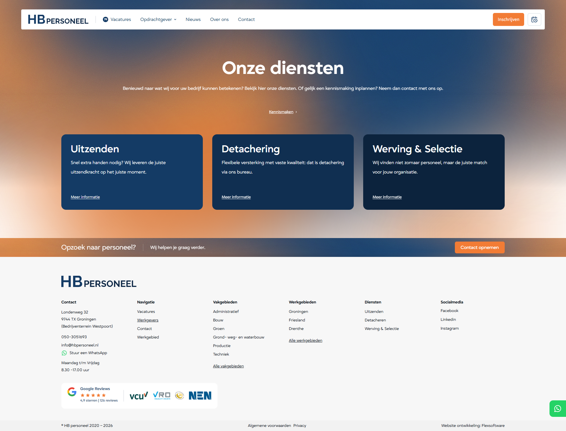 hbpersoneel diensten